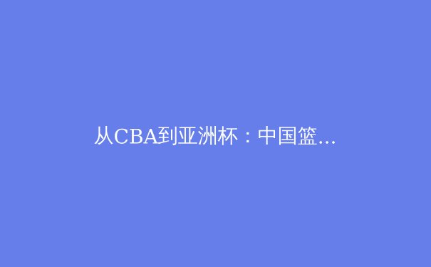 从CBA到亚洲杯：中国篮球战术体系的重构与挑战 - 2
